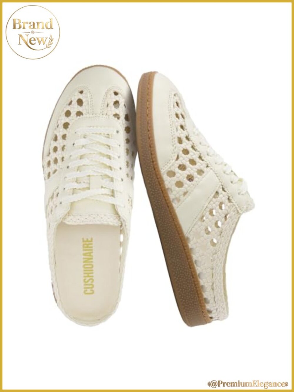 Woven Slip On Backless Sneaker Mules Women Round Toe Lace Up